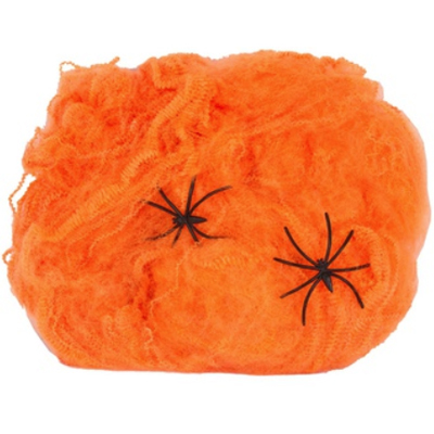 Паутина оранжевая с 2 пауками 1х1м