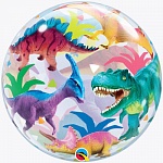 Шар BUBBLE Динозавры разноцветные