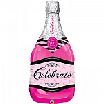 Бутылка шампанского розовая