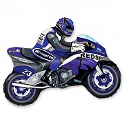Мотоциклист синий