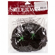 Паутина черная с 2 пауками 1х1м